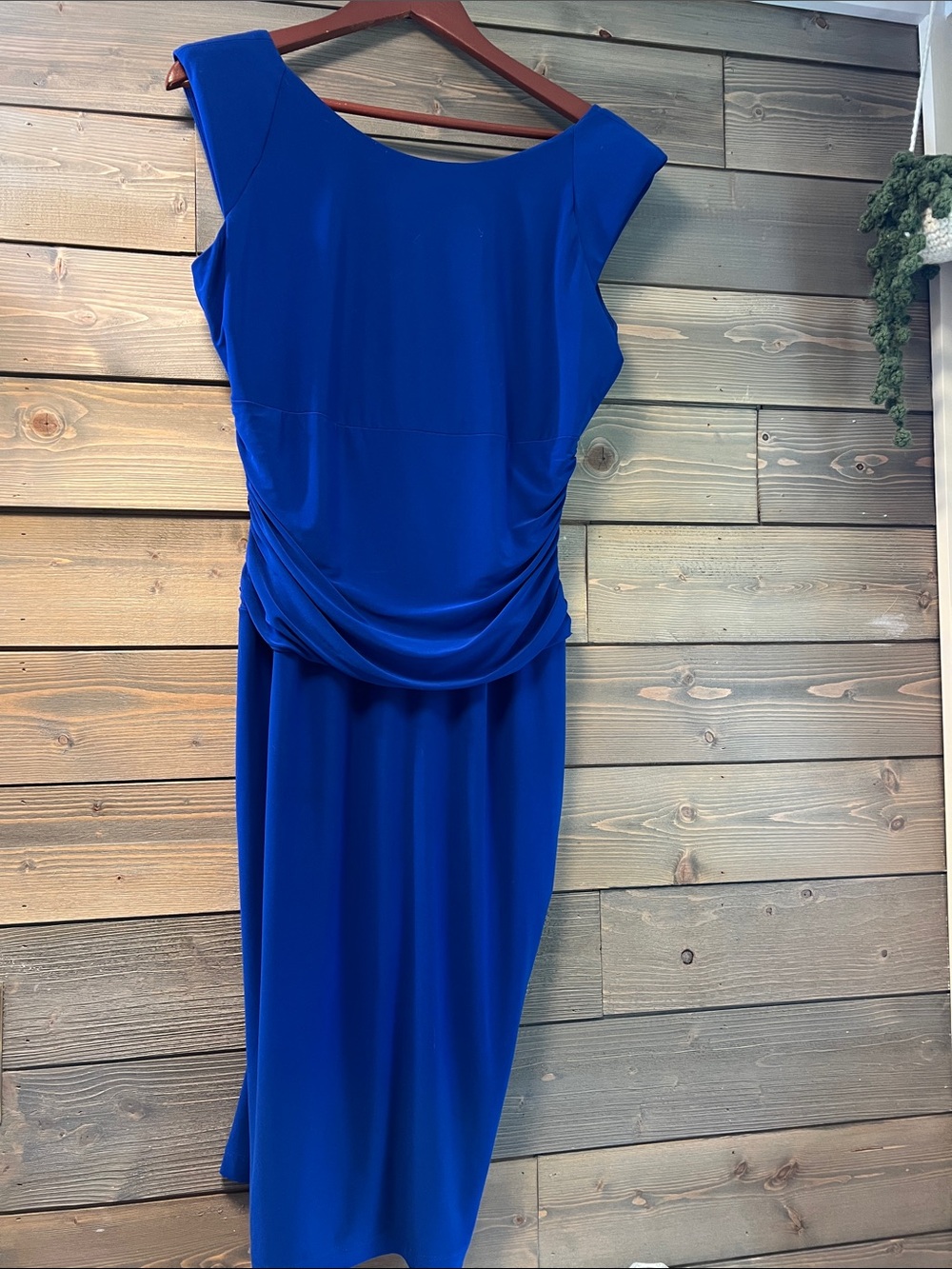 Nine West Cobalt Blue Cap-Sleeve Midi Dress